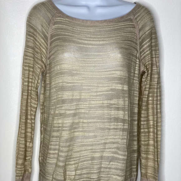 Loft Ann Taylor womens striped beige pullover sweater Sz small - Picture 1 of 2